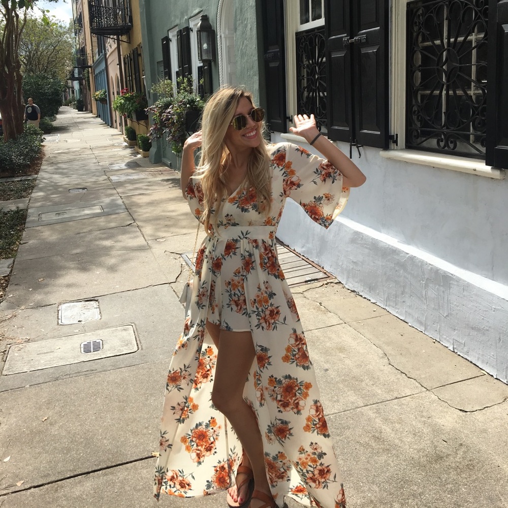High low romper dress
